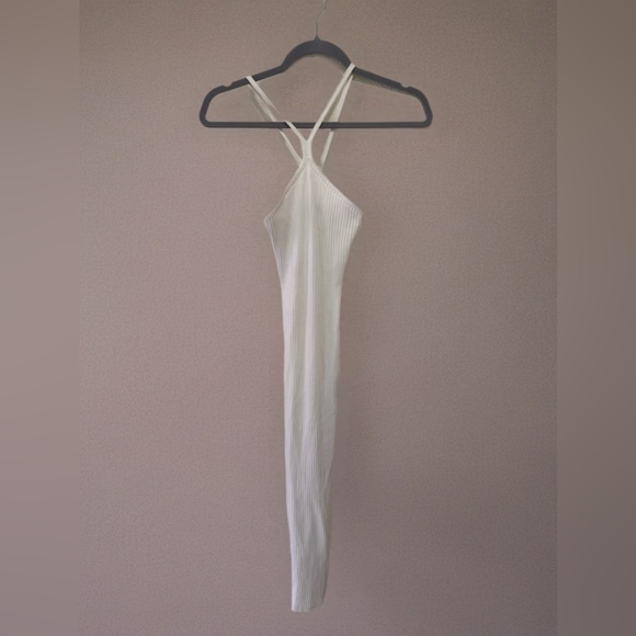 White Ribbed Dress - Picture 2 of 3